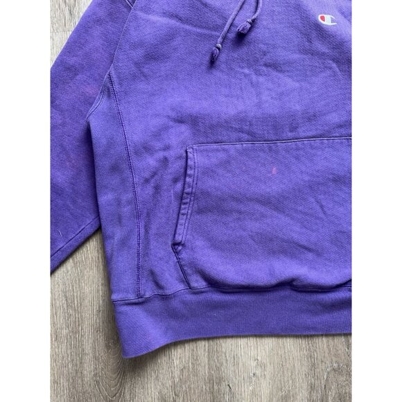 Rare Vintage Y2K Champion Reverse Weave Purple Hoodie Streetwear Sports Faded - Picture 6 of 14